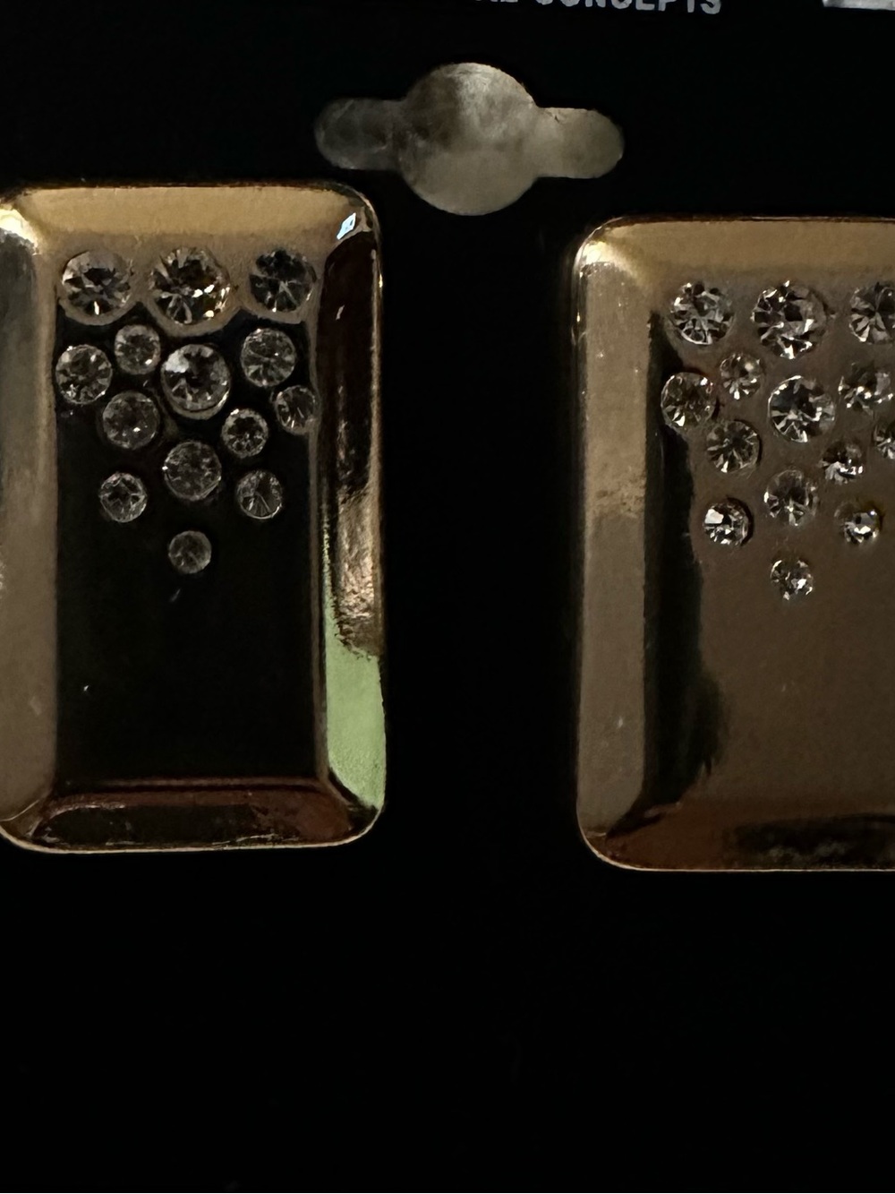 INC International Concepts Gold Rectangular Crystal Stud Earrings